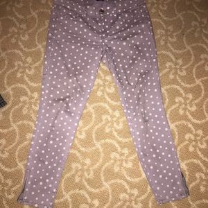 Purple Polka Dot AE Stretch Jegging with Zipper
